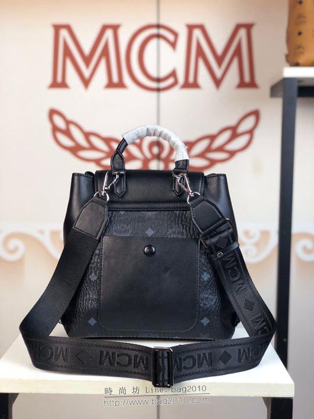 MCM雙肩包 原單 5922 2019新款 Essential兩用包 頂部邊緣抽繩設計 正面翻蓋 MCM女背包  mdmc1439